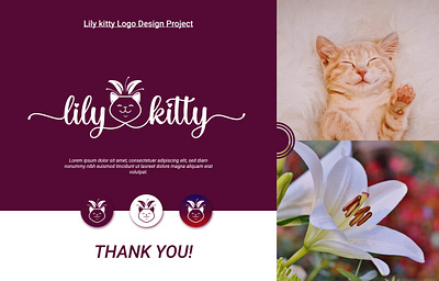 Lily kitty Logo Design Project Work business businesslogo catlogo company logo creative design designer flower logo graphhics design illustrator kitty kitty logo lily lilykitti lilykitti logo logo logomaker mordern