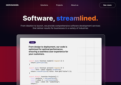 DIERVSAWARE Landing design figma ui