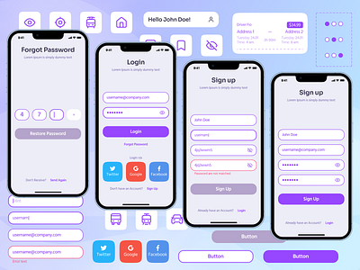 Drivo - Travel app [UI-Kit] app design typography ui ux vector