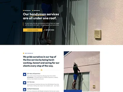 Handymen service website branding business website contact form design elementor elementor pro handyman services logo responsive design web design wordpress wordpress website