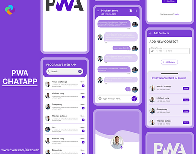 Chating PWA animation branding design graphic design logo typography ui ux