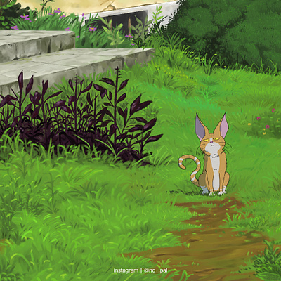 Cat background character environtment ilustration texture