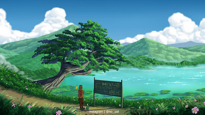 A Trip background character environtment ilustration texture