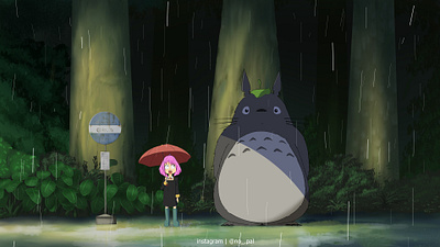 My Neighbor Totoro background environtment ilustration