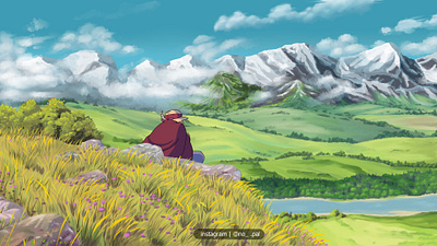 Howl's Moving Castle Redraw background character environtment ilustration