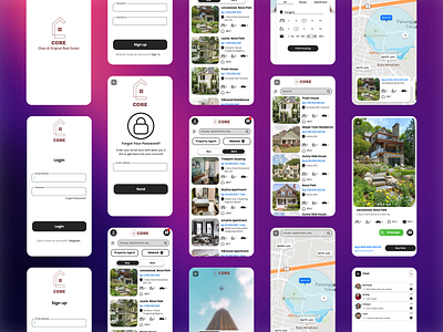 CORE (Class & Original Real Estate) App app design login real estate ui ux