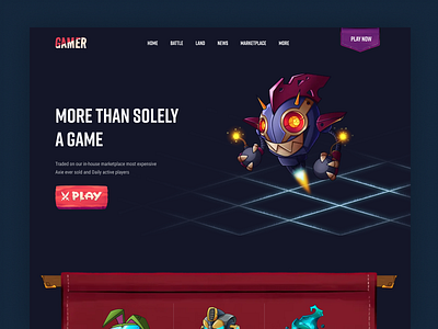 Game || Landing Page 3d animation beautiful branding design game graphic design illustration landing page ui ux vector