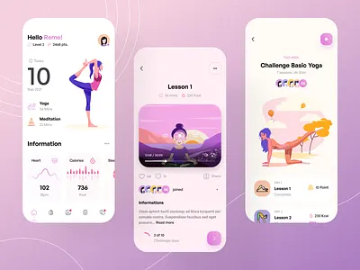 Meditation app animation app branding design illustration ui ux yoga