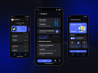 Pill reminder mobile app app design figma healthcare medical medical care medicine mobile pharmacy pills ui ux