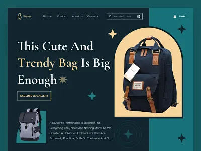Bag Landing Page header bag bag web header bag website clean digital e commerce design ecommerce home page landing page design landingpage marketplace product project shopify shopping typography web web design webdesig woocommerce