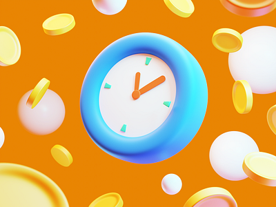 Time is money 3d 3d arts 3d illustration blender blender3d clock illustration money