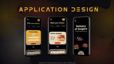 Burger delivery mobile application design app appdesign design designer figma modiledesign ui ux