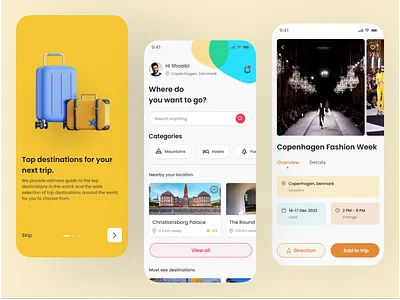 Travel Planner attractions booking reservations travel trip planning ui ux vacation planning