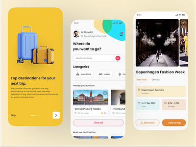 Travel Planner attractions booking reservations travel trip planning ui ux vacation planning