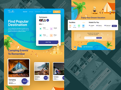 Destination Booking Website branding design graphic design hotel illustration online typography ui ux vacation vector website