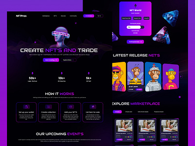 NFT Landing Page landing page nft nft landing page ui design uiux user interface ux design web design website