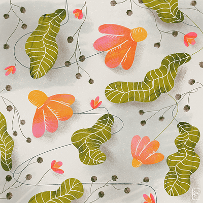 Flowers pattern flower illustration leaf pattern