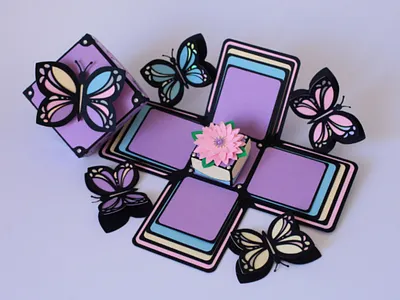 Butterfly Exploding Box 3D 3d animation branding graphic design logo motion graphics ui