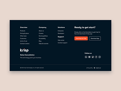 Krisp Footer Re-design design ui uiux