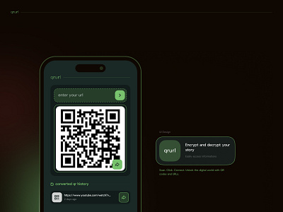 Encrypt and decrypt your story | UI Design - qrurl app code links qr qr code scan scanning app ui url