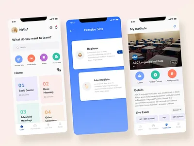 Language App app design illustration minimal mobile app ui ux web