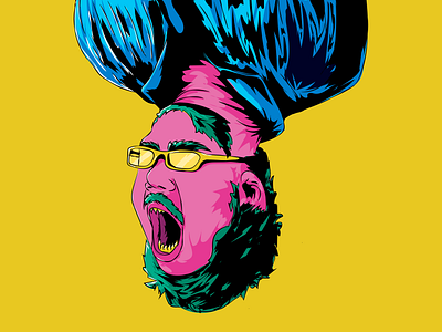 Portrait Illustration art character creative design digital drawing face funny illustration male man portrait upside down vector