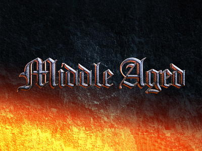 MIDDLE AGED | Text Effect - Photoshop Template 3d 3d text design download file fire logo material middle age mockup photoshop psd rock template