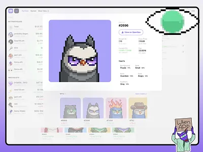 Moni Web3 portfolio tracker design interface minimal minimalistic typography ui ui ux web