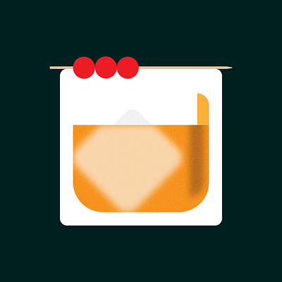 Old Fashioned with a modern minimal twist animation graphic design illustration illustrator modern whiskey