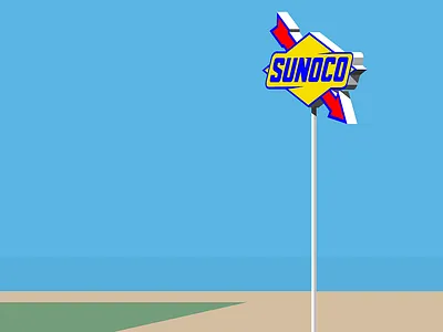 Sunoco Station artwork illustration illustrator
