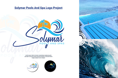 Solymar Pools and Spas LLC Logo Design Project brand logo branding business logo company logo custom logo digital logo graphic design illustrator logo logo hill logo maker massage logo nft pools pools and spas solymar pools spa swimming logo vector watermark logo