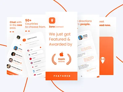 ZoneConnect — An Instant Chat App — Google & Apple Store — Figma adobe xd app design app icon app screenshots app store apple store design figma freelance google play minimal mobile app modern remote ui ui design uiux upwork ux ux design