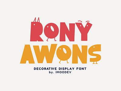 Rony Awons Decorative Font cartoon children christmas fonts comic cute font decoration fancy font font design font styles fun kids playful playful font toy font type typeface typography