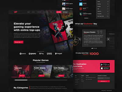 Topupin Website Design Concept branding design design web game games graphic design illustration popular web topup in web design ui ui design ui design concept ux web web design web design concept web gaming