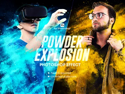 Powder Explosion Photoshop Effect | Photo effects banner branding design digital art dust effects explosion facebook banner illustration instagram post photoshop art powder sand effect social media banner