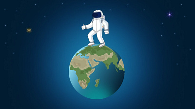 Walking Astronaut Illustration 2dillustration 3d adobeillustrator graphic design illustration