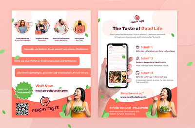 Peachy Taste - Offer Flyers banners branding flyers foodbanners ui ux