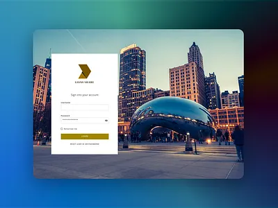 Login screen for bank bank concept customization finance form location login personalization sign in ui ux wireframe