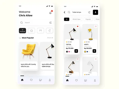 Furniture UI Design (E-commerce) design ecommerce figma furniture mobileapp ui uidesign