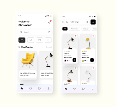 Furniture UI Design (E-commerce) design ecommerce figma furniture mobileapp ui uidesign