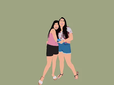 Friends illustration 2d illustration adobe illustrator minimal illustration
