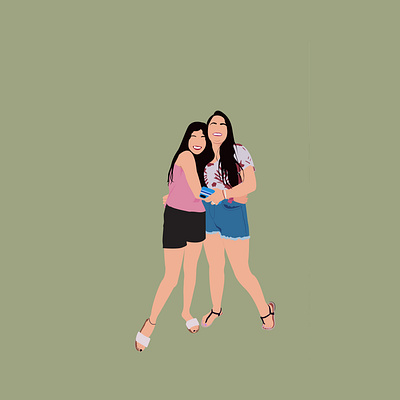 Friends illustration 2d illustration adobe illustrator minimal illustration