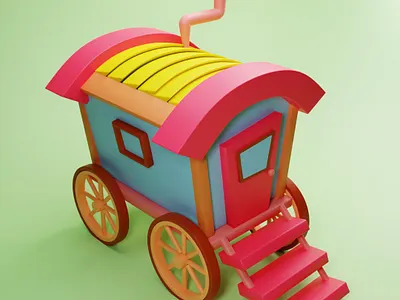 3D wagon 3d 3d illustration 3d modelling blender digital art freelancer illustration illustration art vectorart