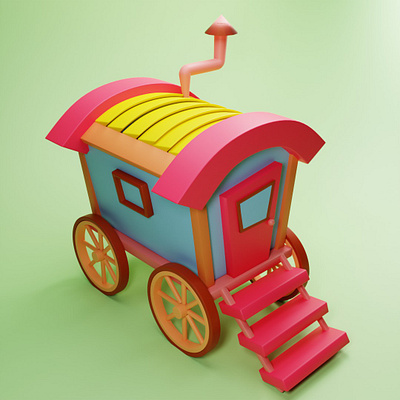 3D wagon 3d 3d illustration 3d modelling blender digital art freelancer illustration illustration art vectorart