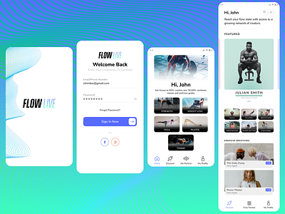 Fitness & Meditation App app branding design minimal ui ux