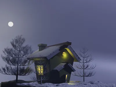 3D winter house