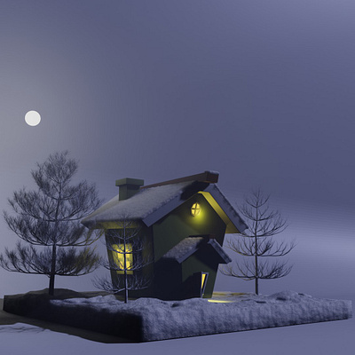 3D winter house