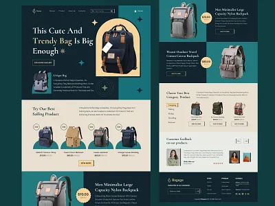 Bag Landing Page Design bag bag landing page bag web heade bag website clean e commerce landing page landing page design minimal project shopify shopping trendy23 web design woocommerce