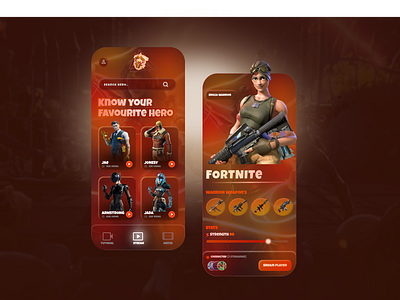 Fortnite Game- App Design 3d animation app branding design graphic design illustration logo motion graphics ui vector