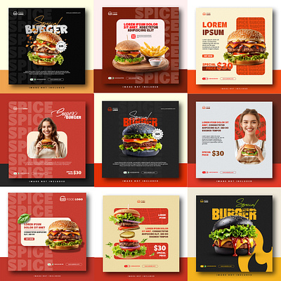 Social Media Template Design- Burger asm arif